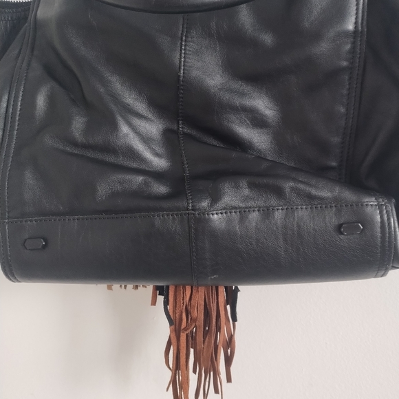 Liebeskind Leather Suede Fringe Removable Crossbody Handbag Bag - Picture 5 of 9